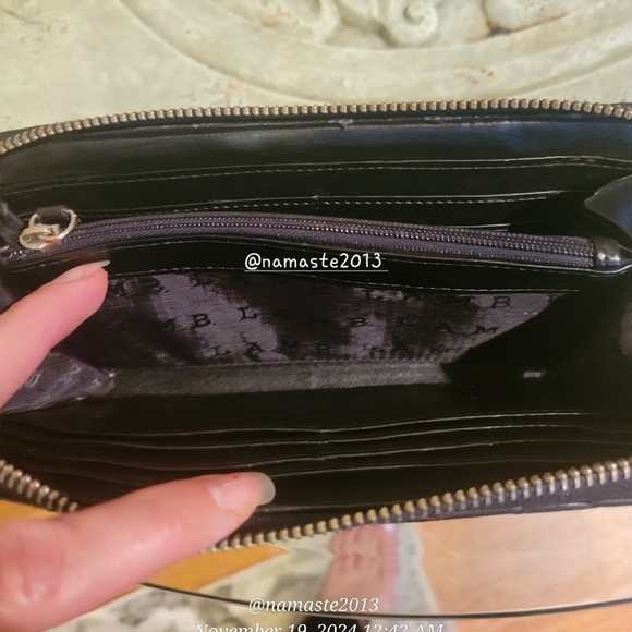 L.A.M.B. Gwen Stefani Leather Quilted Wallet Luxury Designer Vintage Celeb #62 - Picture 9 of 13